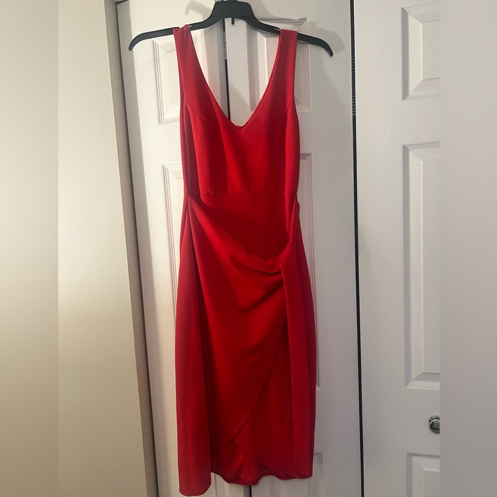 LULUS RED TIE WRAP DRESS